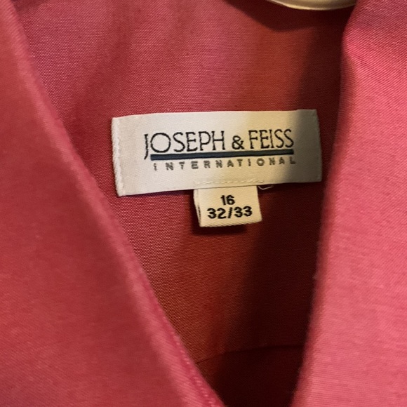 Joseph &Feis international men’s long sleeve shirt size 16 (32-33) color red - Picture 3 of 5